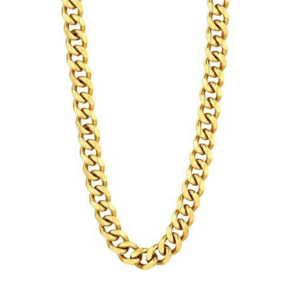 6314 18K Gold Plated Stainless Steel Cuban Link Chain 12mm Wide Chunky Hip